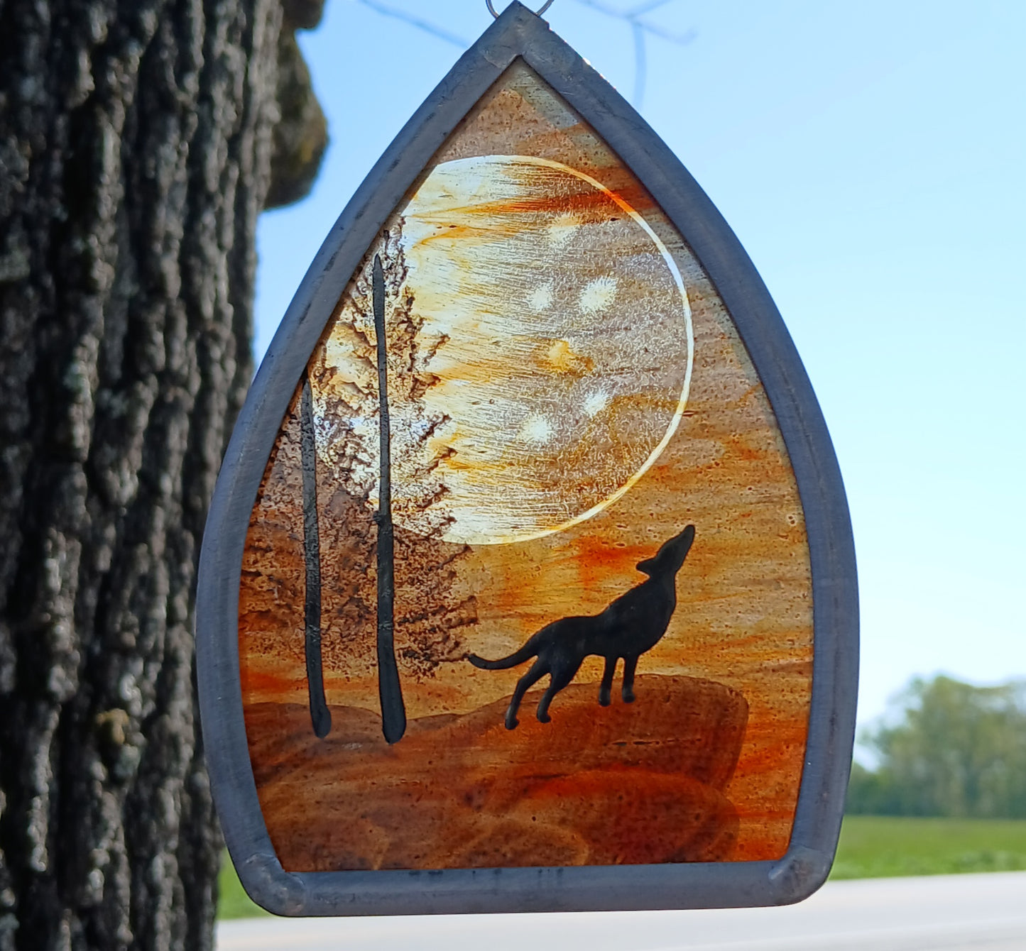 Wolf and Moon Suncatchers