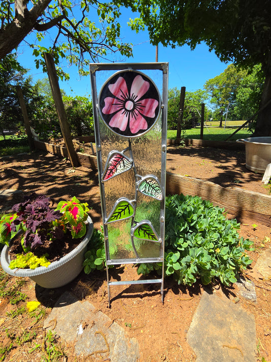 Pink Flower Garden Stake